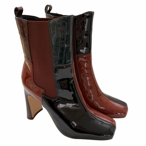 Circus Sam Edelman Elle Size 8.5 Patchwork Boots Black Ginger Copper Emerald NEW